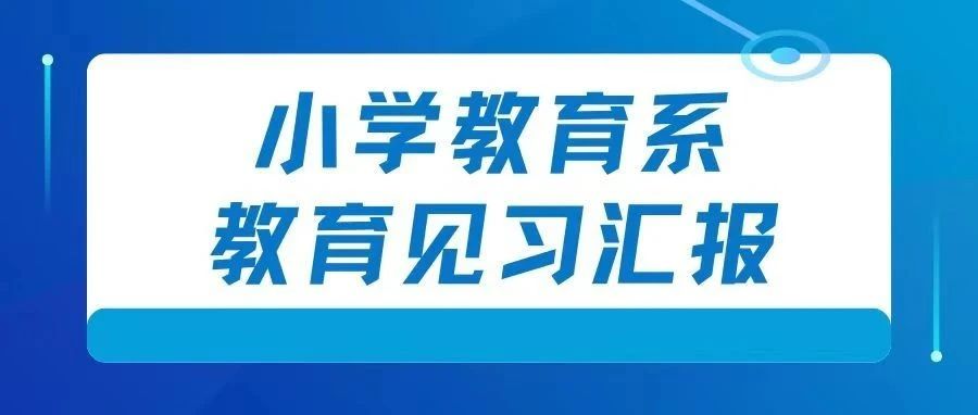 小學(xué)教育系教育見習(xí)匯報 | 以教育實(shí)踐引路 創(chuàng)教育精彩未來